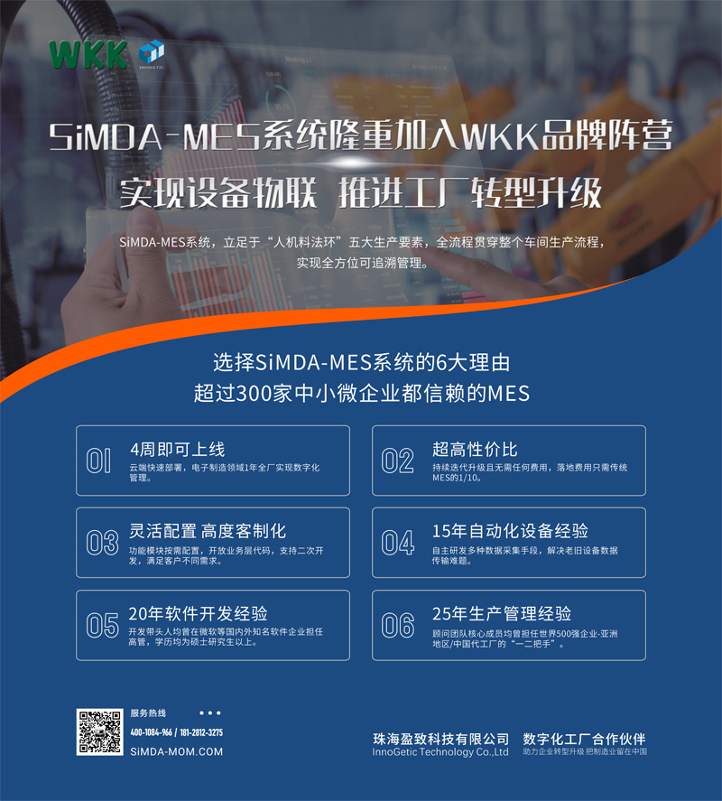 WKK牽手盈致SiMDA系統，為制造賦能—消除信息孤島，推進工廠轉型升級！